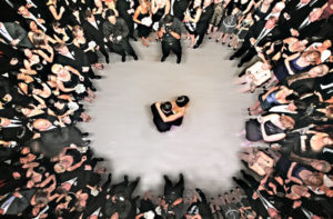 Overhead wedding photography