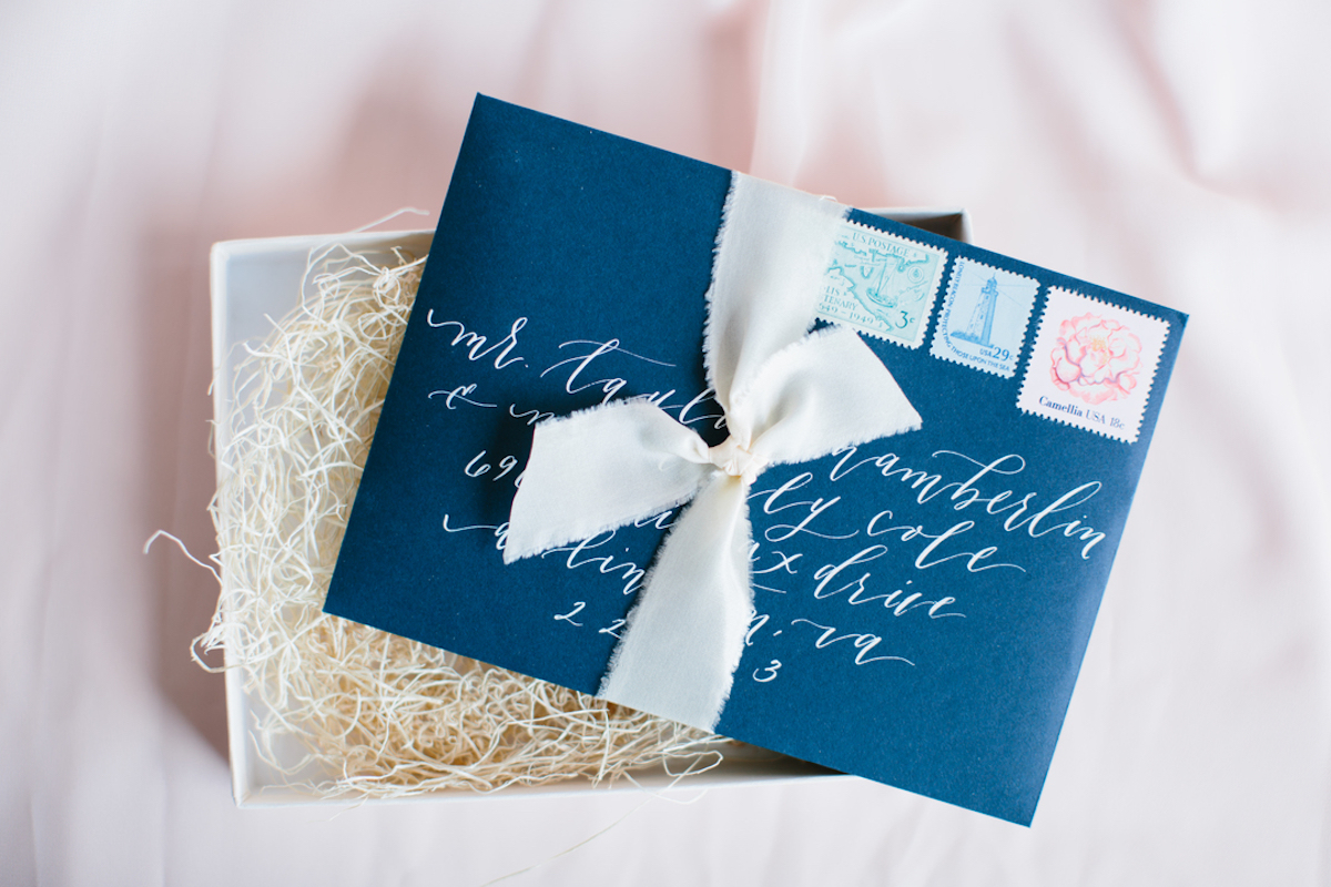 Blue Envelope For Wedding Invitation